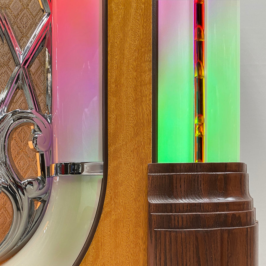 Rock-Ola Authentic Bubbler Vinyl 45 Jukebox Walnut
