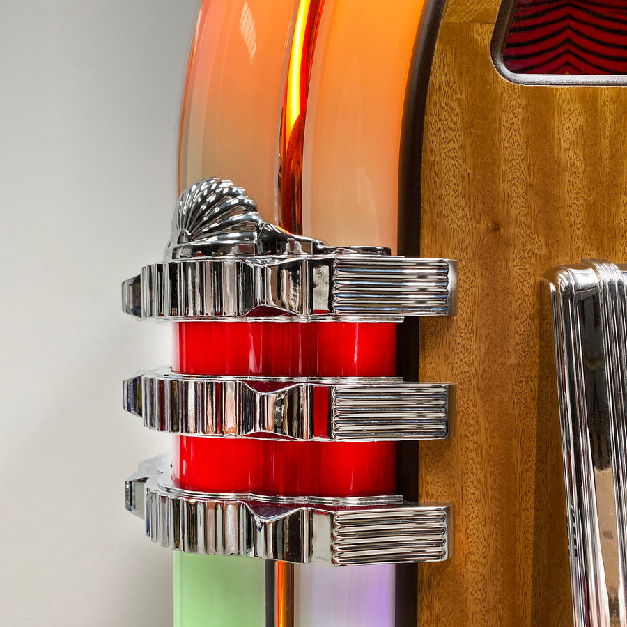Rock-Ola Authentic Bubbler Vinyl 45 Jukebox Walnut